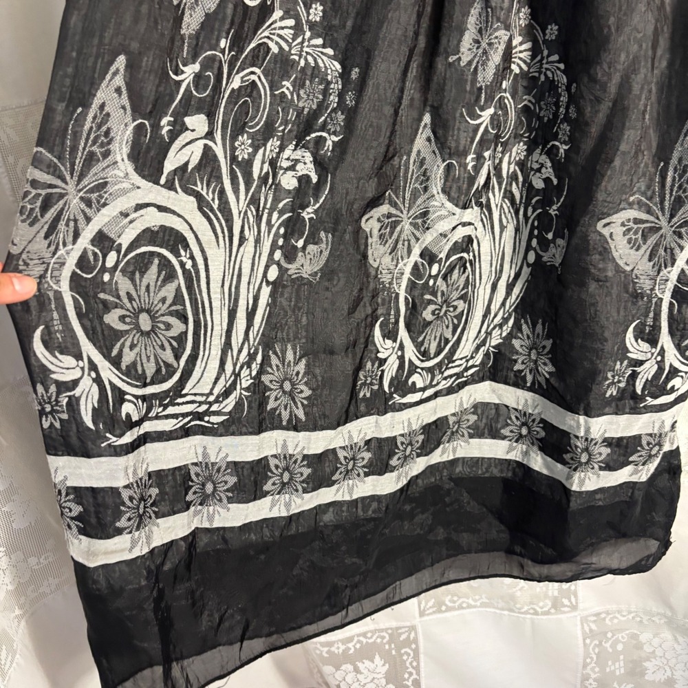 Y2K Fairy Grunge Black Butterfly Chiffon Whimsigoth Strapless Dress One Size